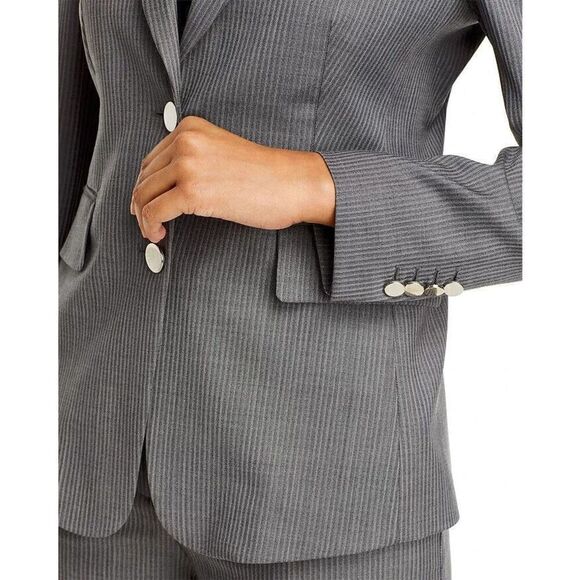 NEW $545  BOSS Jabielle Women's  Pinstripe Virgin Wool Blazer Jacket Suiting 10 - Picture 3 of 11